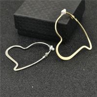 Clip on ear with cushion pad Earrings for women without piercing Fashion Jewelry Accessories Wholesale Gold Heart Ladies Earring