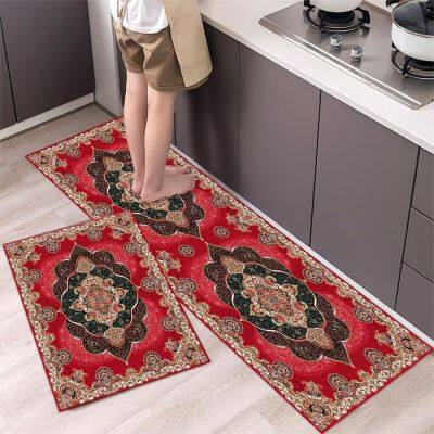 Ethnic Style Kitchen Mat Home Bedroom Carpet Entrance Doormat Bath Rug Non Slip Kitchen Carpet Set Floor Mats for Living Room