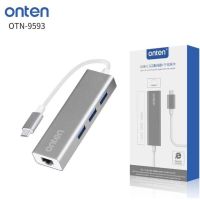 ONTEN OTN-9593 USB-C to 3-Port Hub with Gigabit Ethernet Adapter