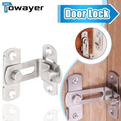 【LZ】✷☏  Door Lock 90 Degree Barn Bolt Cast Stainless Steel Hook Latch Window Cabinet Locks with Screws Right Angle Sliding Gate Lock