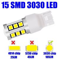 2ชิ้นรูปแบบขนาดเล็ก T20 WY21W W21W 15 Smd 3030หลอดไฟ Led สำรองไฟกระพริบรถยนต์สีแดงสีขาวสีเหลืองหลอดไฟ Drl หลอดไฟเบรคมอเตอร์