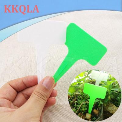 QKKQLA 50pcs 10cm Plastic PVC Plant T Tags Labels Flower Pots  Waterproof Markers Herbs Garden Tools Supplies