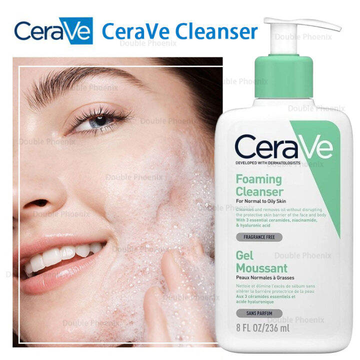 Original CeraVe Face Wash 236ML Cerave Foaming Cleanser Renewing