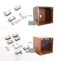 Stainless Steel 5-6MM Glass Single Doube Pivot Door Hinge With Push To Open Magnet Catch Book Display Showcase Cabinet