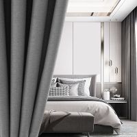 100 full blackout curtains, cotton and linen material, thermal insulation curtains for bedroom and living room,sun protection