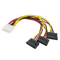 SATA Adapter Cable IDE 4Pin Male To 3 Port SATA Female Splitter Hard Drive Power Supply Cable SATA Cable 22cm