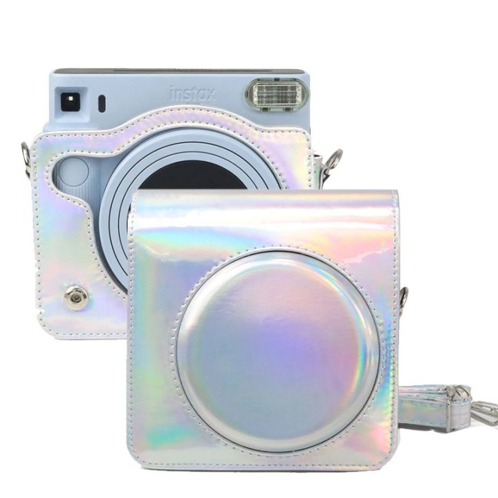 กระเป๋ากล้องหนัง-pu-สำหรับ-fujifilm-instax-polaroid-sq1สี่เหลี่ยมสีสันสดใสฝาครอบเคสป้องกันกล้องพร้อม-tali-bahu