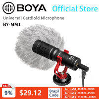 BOYA BY-MM1 Cardiod Microphone with Shock Mount for smartphones DSLRs PCs Consumer camcorders to recording video-making