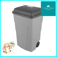 ถังขยะเหลี่ยม ฝาเปิด-ปิด มีล้อ FLOWERWARE 120L สีเทาSQUARE DUSTBIN WITH WHEEL FLOWERWARE 120L GREY **ด่วน ของมีจำนวนจำกัด**