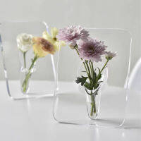 อะคริลิคใสผู้ถือดอกไม้กรอบรูปแจกัน Hydroponic Creative Desktop Ornament แจกันโมเดิร์นสำหรับ Centerpieces Home Decor