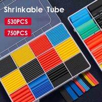 530pcs 750pcs Heat Shrinkable Tube Insulated Wiring Wire Repair Assortment Electronic Polyolefin Electrical Wire Wiring Sleeve Electrical Circuitry Pa