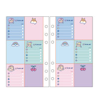 50 SheetsSet Kawaii Rabbit Bear A6 Notebook Paper Refill 6 Holes Spiral Binder Index Inside Pages Daily Monthly Weekly Agenda