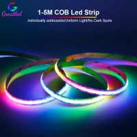 SK6812 WS2812B แถบ LED COB สีในฝันที่สามารถระบุที่อยู่รายบุคคลได้ DC5V ไฟ Led ซัง RGB สมาร์ทหรี่แสงได้มีความหนาแน่นสูง