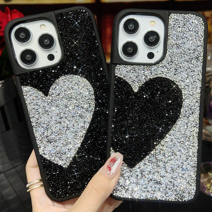 เคสสำหรับ-iphone-14-13-12-11-pro-max-x-xs-xr-8-7-6-plus-พร้อมเพชร1200หรูหรารูปหัวใจประกายระยิบระยับคริสตัลแวววาว3d-พลอยเทียมกากเพชรสะท้อนแสงฝาครอบป้องกันผู้หญิง