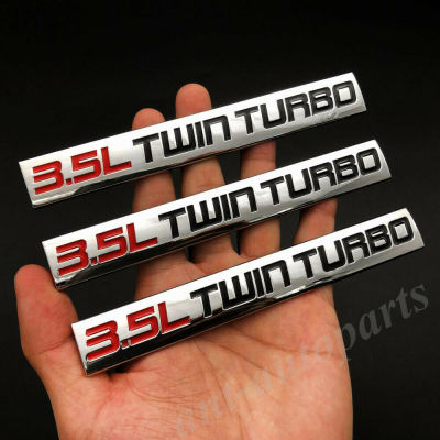 3pcs Metal Chrome 3.5L Twin Turbo Engine Car Trunk Emblem Badge Decals Sticker