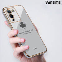 Vantime สำหรับ Infinix Note 12 G96 เคส 6D ชุบใบเมเปิ้ลป้องกันกล้องกรอบสี่เหลี่ยมกันกระแทกฝาหลังแบบอ่อน