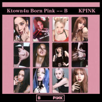 Jennie Lisa Rose Jisoo การ์ดรูปถ่าย Ktown4u สีชมพูแรกเกิดสีดำ4ใบต่อชุด