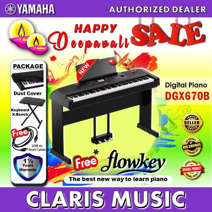 Yamaha Portable Grand Digital Piano-New Model! (DGX670B / DGX670 B ...