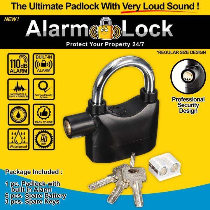Heavy Duty Door Alarm Alarm Lock Padlock With Remote Motor Alarm With