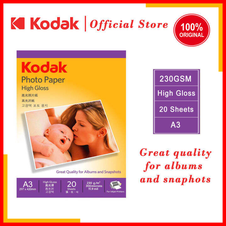 Kodak Inkjet Photo Paper 230GSM A3 Lazada PH