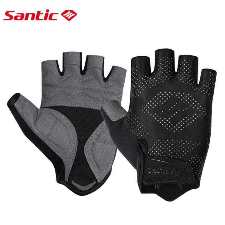 santic-ถุงมือปั่นจักรยานสำหรับผู้ชายครึ่งนิ้วพร้อมแผ่นเจลถุงมือจักรยานเสือหมอบจักรยานเสือภูเขากันลื่นระบายอากาศกันกระแทกทนความชื้นถุงมือขี่-w3p145