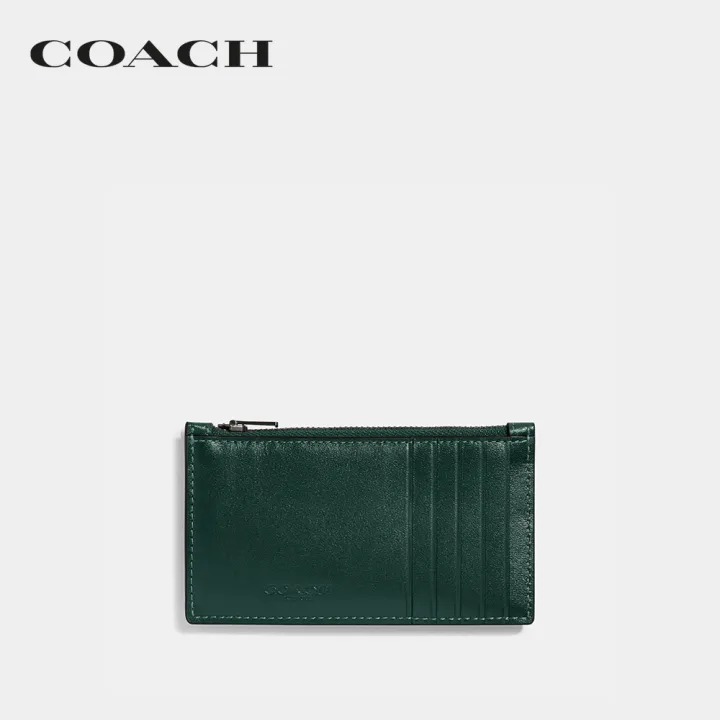 coach-ที่ใส่การ์ดผู้ชายรุ่น-zip-card-case-with-varsity-patch-สีเขียว-cg149-nwq