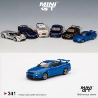 Mini GT 1:64 Model Car Skyline GT-R (R34) V-Spec II Alloy Vehicle Gulf Blue #341 RHD