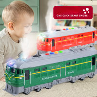 【 Wj】ของเล่นรถไฟขนาดใหญ่สำหรับเด็ก Inertial Spray Car Simulation Harmony Train Toy Car Model