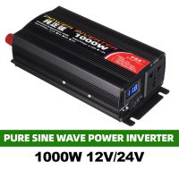 1000W Pure Sine Wave Inverter Power Solar Car Inverters With LED Display DC 12V 24V To AC 220V Voltage Converter