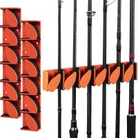 【CC】 Fishing Rod Holder Horizontal 6-Rod Rack Plastic Storage Wall Mount Pole for