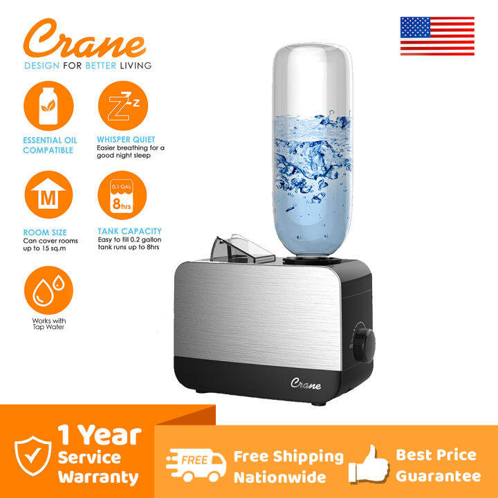 Crane Personal Humidifier with Bottle for Cough, Colds, Flu, & Sore