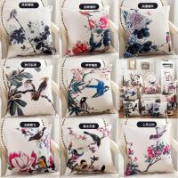 bedding pillows cases home decor pillow cover American Country Style Flower Birds Cotton Linen Pillow Covers Decorative 45*45cm