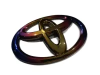 แผ่นป้าย logo toyota สีไทเททอง ขนาด 12x8 cm * **ส่งเร้วทันใจ**