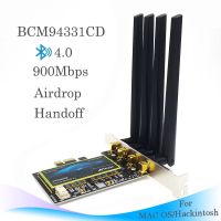 (Hulux electron) การ์ดเครือข่ายแบบ Dual Band BCM94331CD BCM94360CD ไร้สาย Wifi PCIE การ์ดบลูทูธ4.0อะแดปเตอร์900Mbps สำหรับ Windows/MAC OS DESKTOP PC