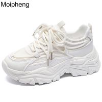 Moipheng รองเท้าตาข่ายผู้หญิงระบายอากาศได้ดี,รองเท้าผ้าใบของผู้หญิงลำลองสำหรับผู้หญิงนอกบ้านน้ำหนักเบารองเท้าผ้าใบรองเท้ากีฬาเทนนิสสีขาว