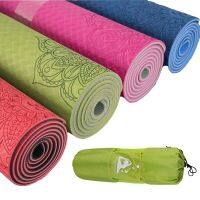 ☃ Dature TPE Yoga Mat 6mm Fitness Mat Fitness Yoga Sport Mat Gymnastics Mats With Yoga Bag Balance Pad Yogamat 183x61cmx6mm