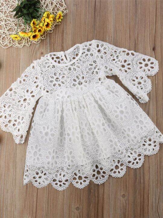 mother-daughter-lace-women-dress-baby-girl-mini-dress-party-clothes-round-neck-34-sleeves-with-ruffles-family-matching-clothes