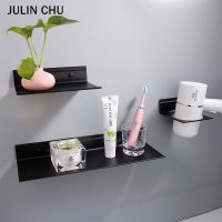 Black Bathroom Shelves Space Aluminum Organizer Shower Shampoo Bathroom Holder Wall Mounted WC Paper Holder Hairdryer Holders