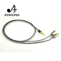 Silver-plated 3.5mm Stereo to 2 RCA Cable Hi-end 3.5mm TRS to Dual RCA Cable