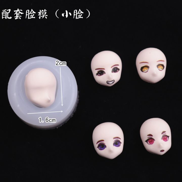 7pcs-set-ultra-light-clay-doll-small-face-ob-is-full-face-face-mold-short-hair-mold-clay-silicone-face-bangs-mold