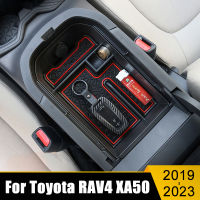 สำหรับโตโยต้า RAV4 2019-2021 2022 2023 RAV 4 XA50รถที่เท้าแขนกลางกล่องเก็บคอนโซลกลางออแกไนเซอร์ถาดกรณีอุปกรณ์เสริม