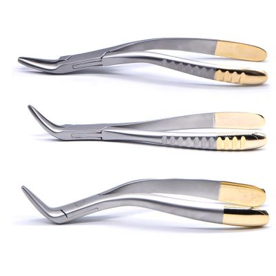3Pcs/Set Dental Residual Root Tweezers Tooth Extraction Forceps Curved Maxillary Mandibular Teeth Universal Pliers Dentist Tools