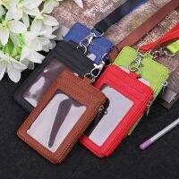 Leather ID Badge Cards Holder Lanyard Credit Card Case Business Organizer Bag Card Holders