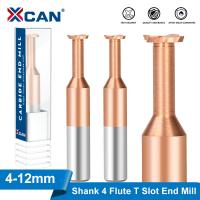 XCAN เครื่องตัดการกัดร่องเครื่องกัดปลายคาร์ไบด์เคลือบ4ขลุ่ย Ticn สำหรับไม้เครื่องมืองานโลหะ CNC ชิ้นส่วนเครื่องจักรเครื่องมือบด