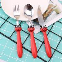 ▲▥❂ 1 Set Kids Tableware Children Feeding Spoon Fork Knife Cartoon Stainless Steel Dropshipping