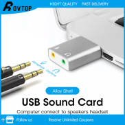 Rovtop Bộ Chuyển Đổi Âm Thanh USB Sang Giắc Cắm 3.5Mm Thẻ Âm Thanh Ngoài