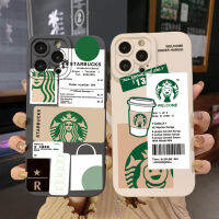 เคสโทรศัพท์สำหรับ OPPO A17 A17K A57 A77 A57S A77S A53 A54 5G A74 A94 4G A7 A12 A5S A95 A96 A76แฟชั่นเรียบง่าย Starbucks คุณภาพสูงสีดำด้านข้างสแควร์เต็มรูปแบบเลนส์ฝาครอบโทรศัพท์กรณี