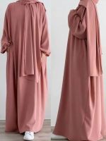 Jilbabs Ramadan Eid Al-Fitr มุสลิมผู้หญิงเสื้อผ้าอธิษฐานอิสลามเสื้อผ้าอิสลามชุดเดรสอาบายา Jilbeb ยาวชุด Khimar