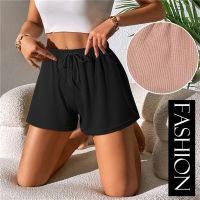 Women Summer Shorts High Elastic Lace Up Drawstring Wide Leg Sweat Short Fitness Running Shorts Loose Casual Large Sports Pants