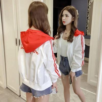 เสื้อแจ็คเก็ตกันแดด MODE Korea ผู้หญิง BF นักเรียนบางหลวมแจ็คเก็ตมีฮู้ดสั้นอเนกประสงค์